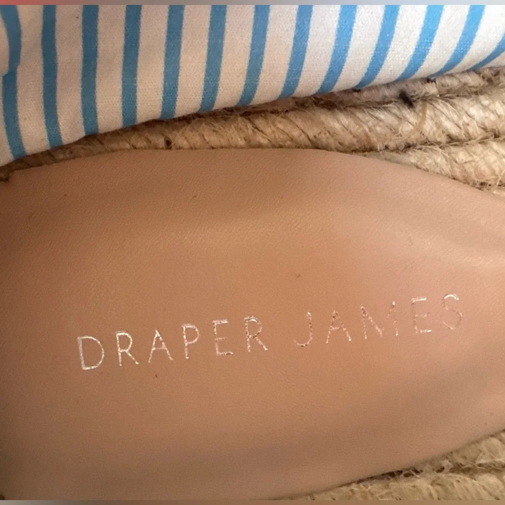 DRAPER JAMES Georgia Espadrilles in Navy Gingham size 8